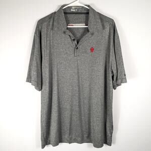 Nike Golf Dri-Fit Polo Shirt Large Gray Kamado Joe Logo Short Sleeve Performance